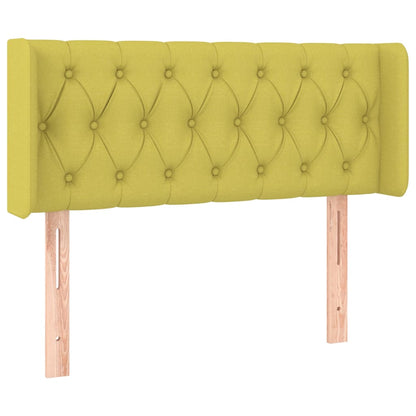 Cabeceira de cama c/ luzes LED tecido 93x16x78/88 cm verde