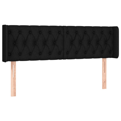 Cabeceira de cama c/ luzes LED tecido 147x16x78/88 cm preto