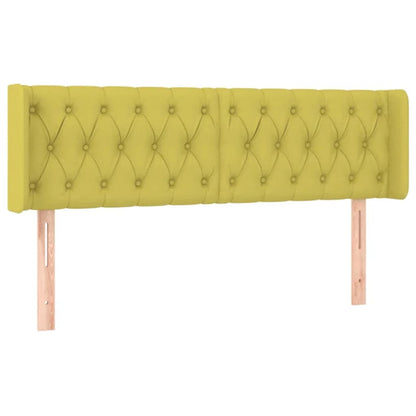 Cabeceira de cama c/ luzes LED tecido 147x16x78/88 cm verde