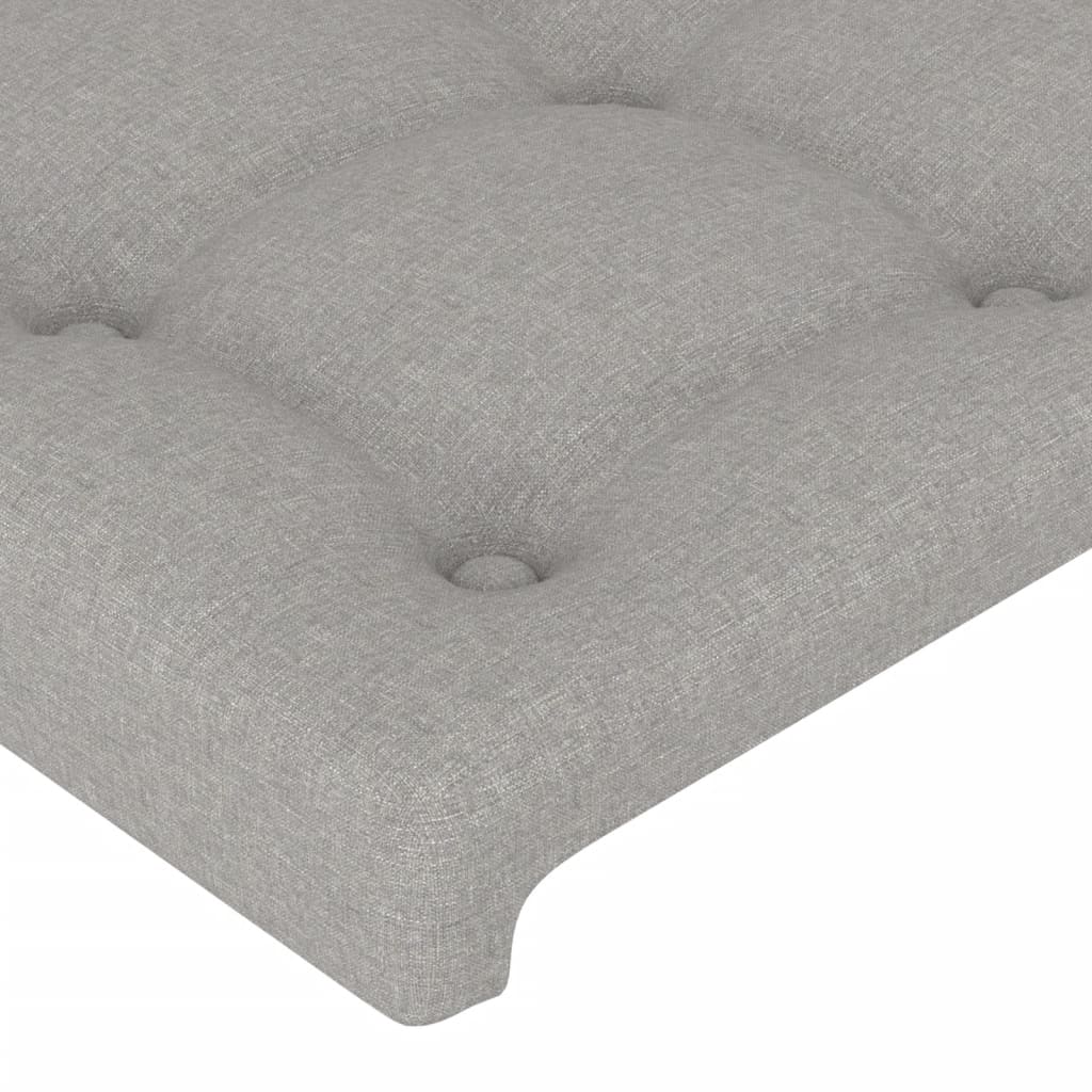 Cabeceira de cama c/ luzes LED tecido 83x16x78/88cm cinza-claro