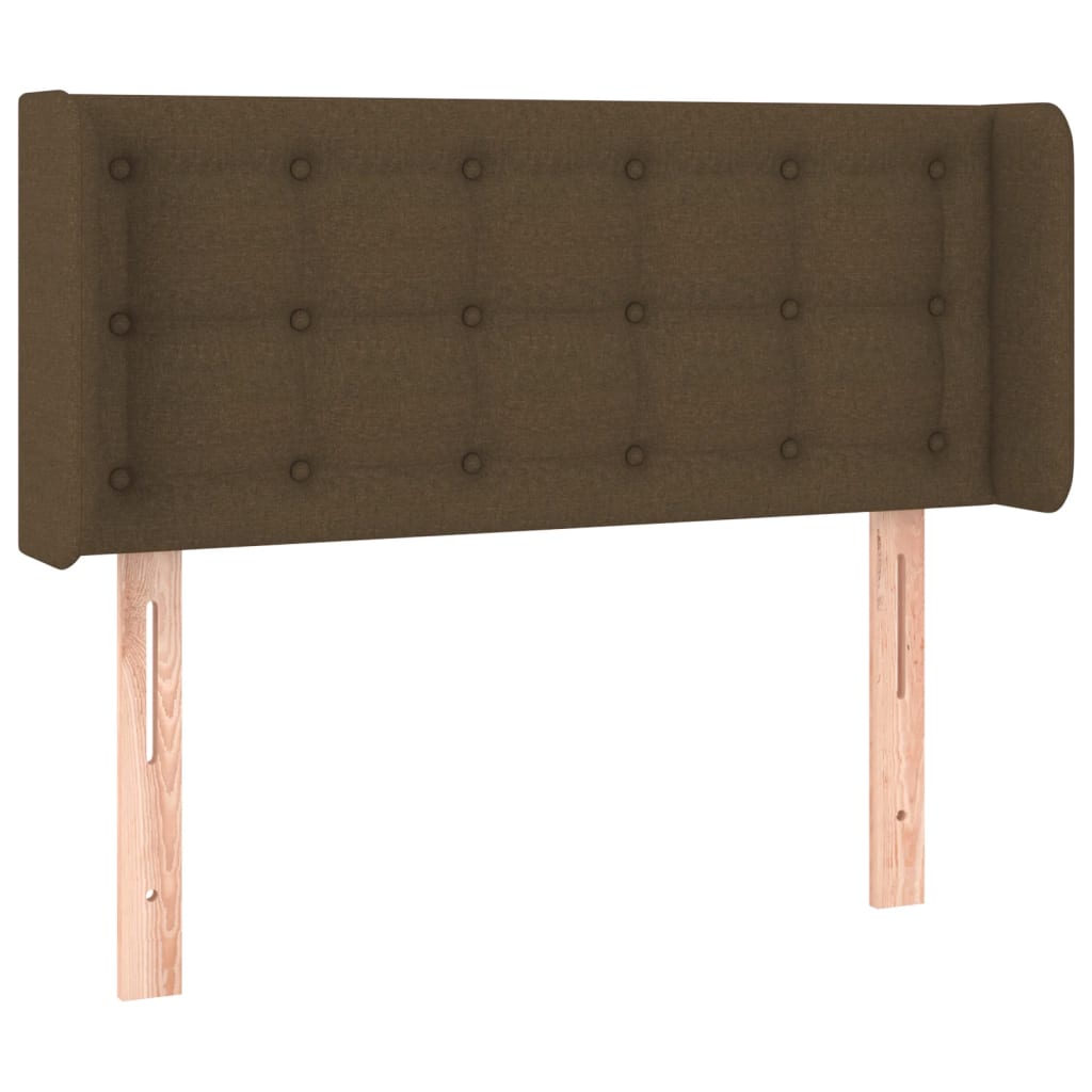 Cabeceira de cama c/ luzes LED tecido 83x16x78/88 cm castanho