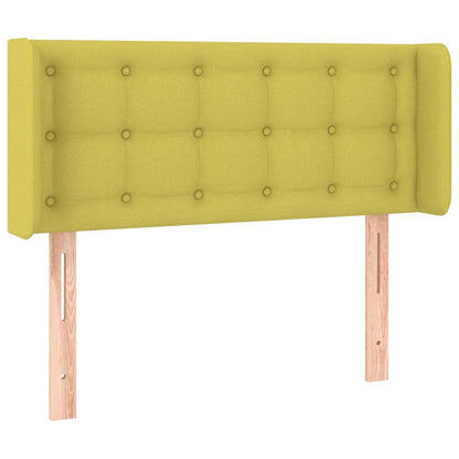 Cabeceira de cama c/ luzes LED tecido 93x16x78/88 cm verde