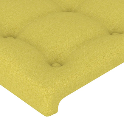 Cabeceira de cama c/ luzes LED tecido 93x16x78/88 cm verde