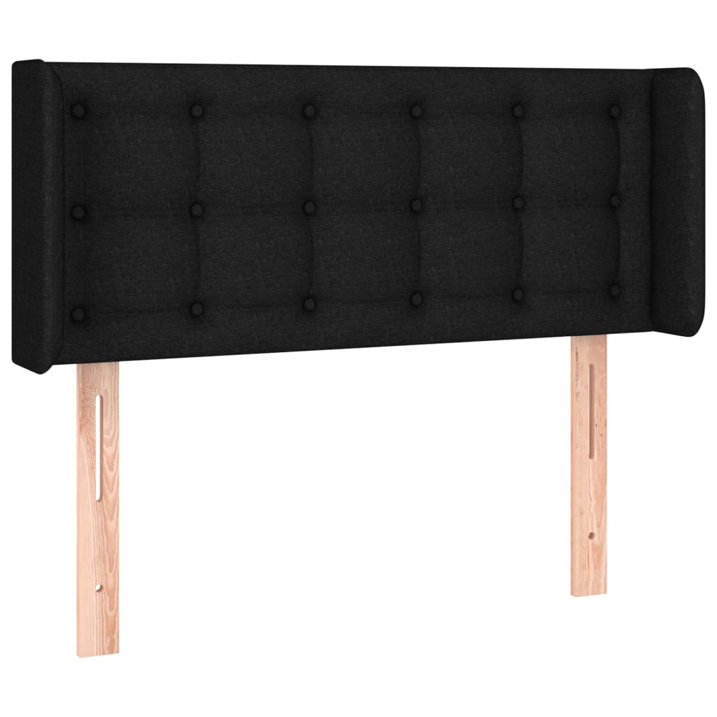 Cabeceira de cama c/ luzes LED tecido 103x16x78/88 cm preto