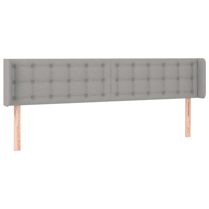 Cabeceira cama c/ luzes LED tecido 183x16x78/88 cm cinza-claro