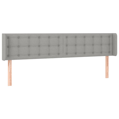 Cabeceira cama c/ luzes LED tecido 203x16x78/88 cm cinza-claro