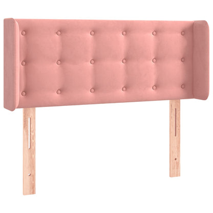 Cabeceira de cama c/ luzes LED veludo 103x16x78/88 cm rosa