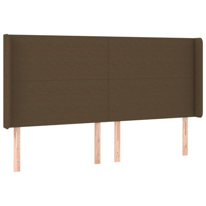 Cabeceira de cama c/ luzes LED tecido 163x16x118/128cm castanho