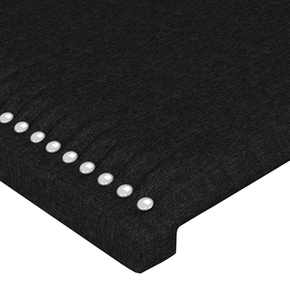 Cabeceira de cama c/ luzes LED tecido 183x16x118/128 cm preto