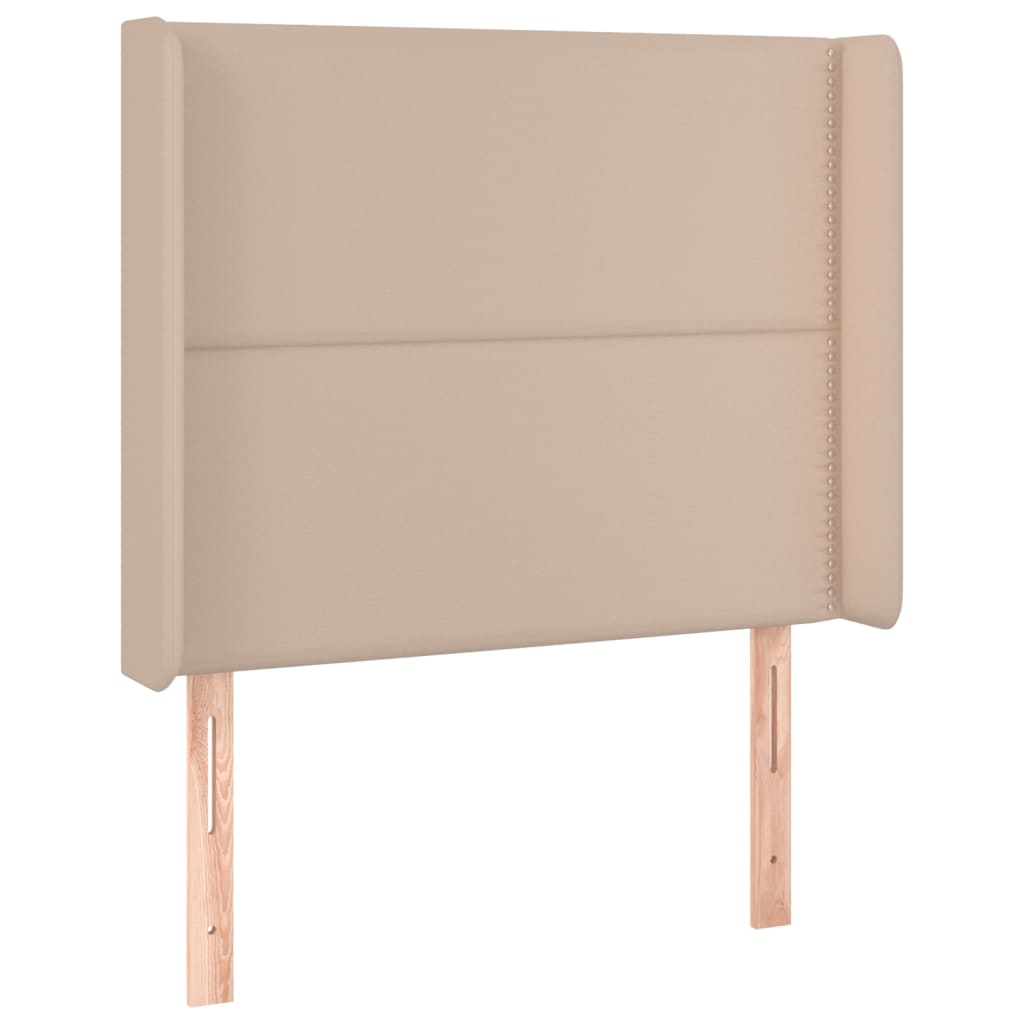 Cabeceira cama c/ LED couro artif. 83x16x118/128 cm cappuccino