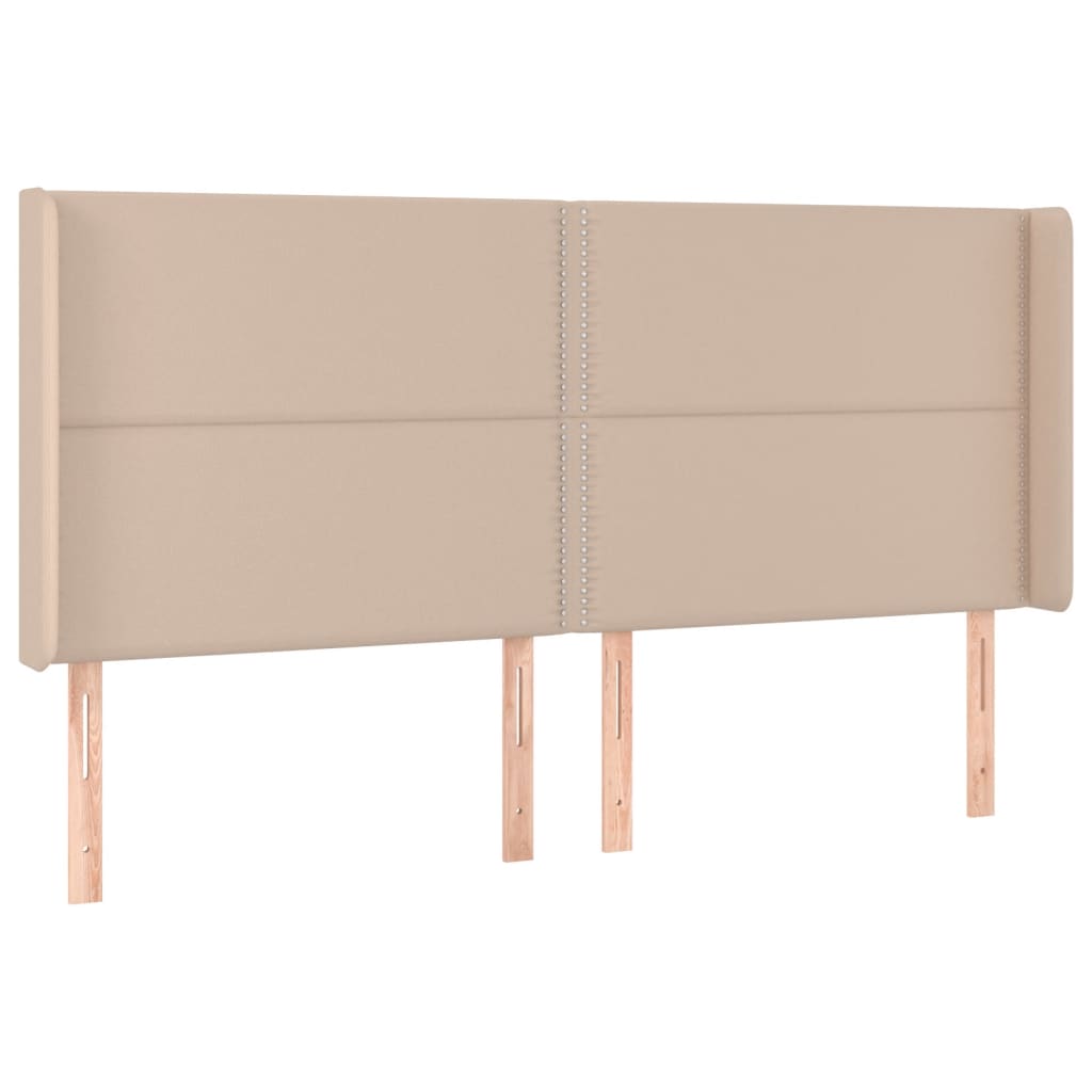 Cabeceira cama c/ LED couro artif. 183x16x118/128 cm cappuccino