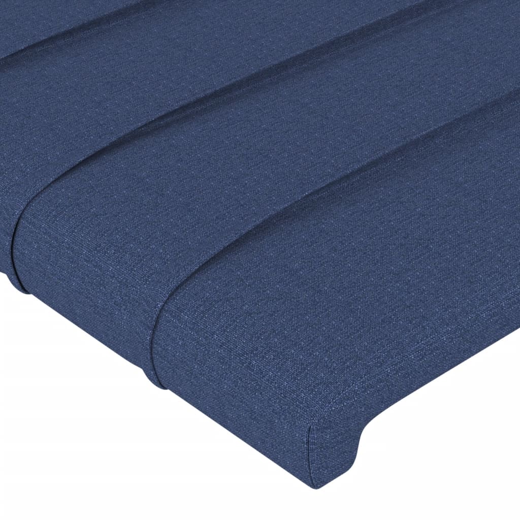 Cabeceira de cama c/ luzes LED tecido 93x16x118/128 cm azul