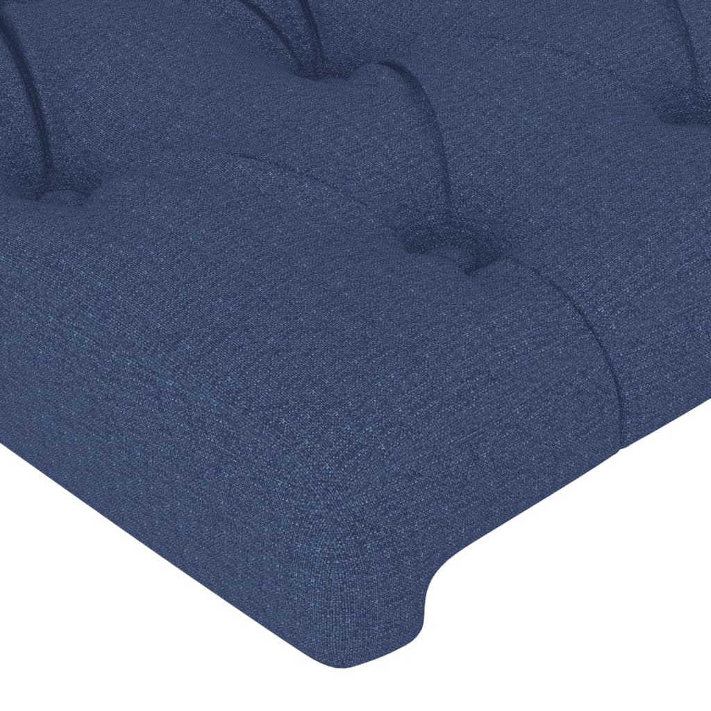 Cabeceira de cama c/ luzes LED tecido 83x16x118/128 cm azul