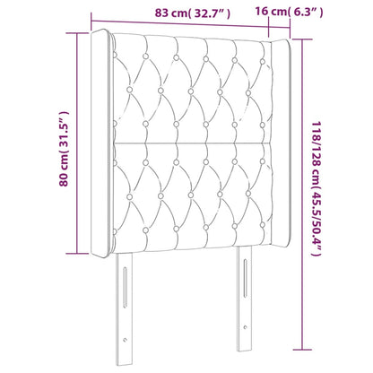 Cabeceira de cama c/ luzes LED tecido 83x16x118/128 cm azul