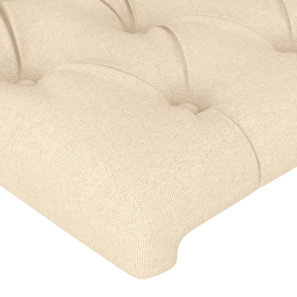 Cabeceira de cama c/ luzes LED tecido 93x16x118/128cm cor creme