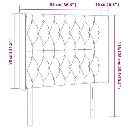 Cabeceira de cama c/ luzes LED tecido 93x16x118/128cm cor creme