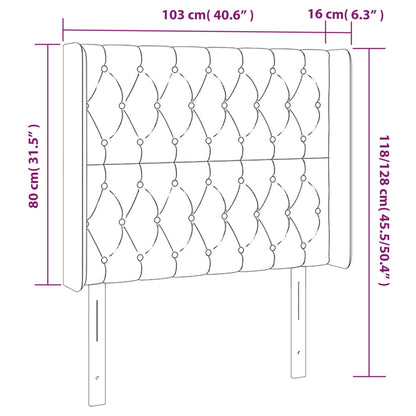 Cabeceira cama c/ luzes LED tecido 103x16x118/128cm cinza-claro