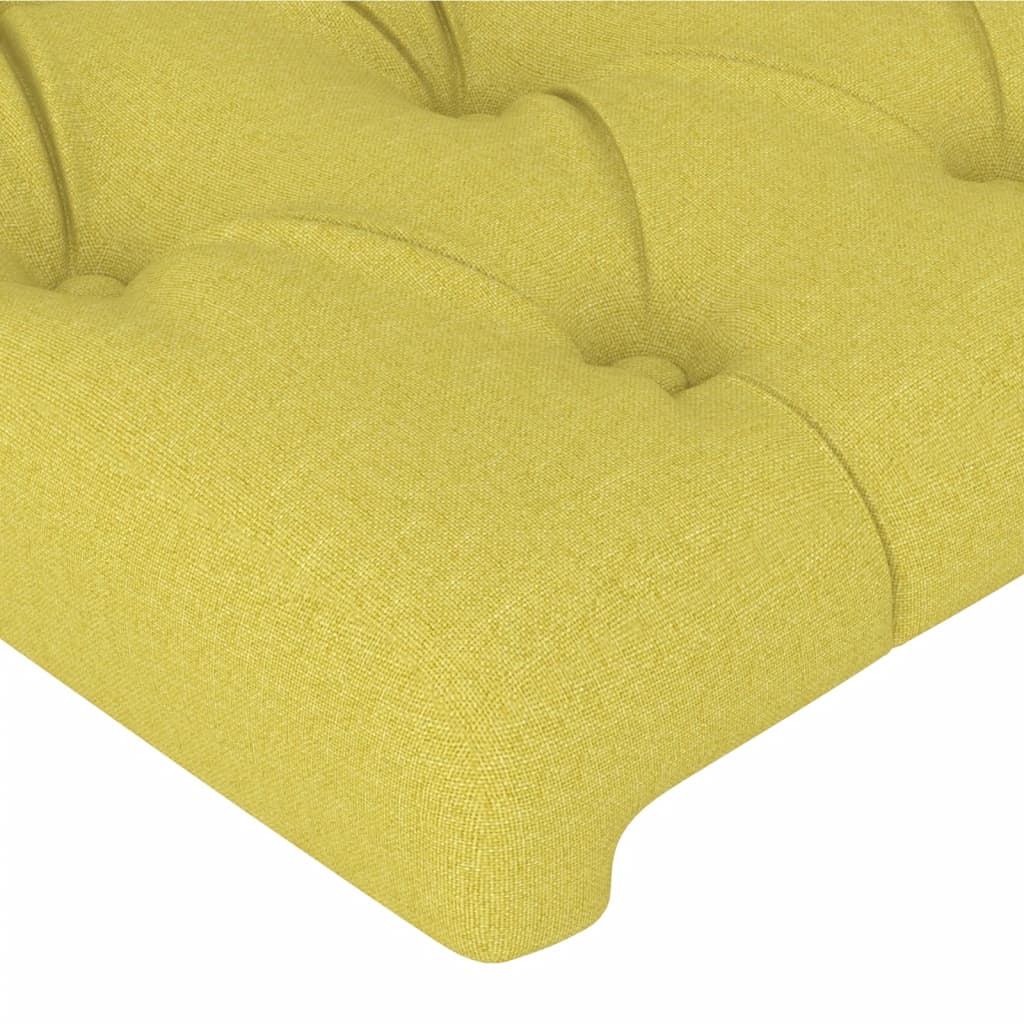 Cabeceira de cama c/ luzes LED tecido 147x16x118/128 cm verde