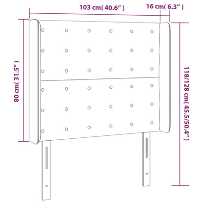 Cabeceira de cama c/ luzes LED tecido 103x16x118/128 cm preto