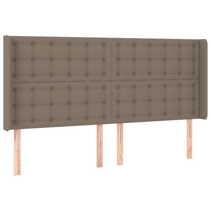 Cabeceira cama c/ LED tecido 163x16x118/128cm cinza-acastanhado