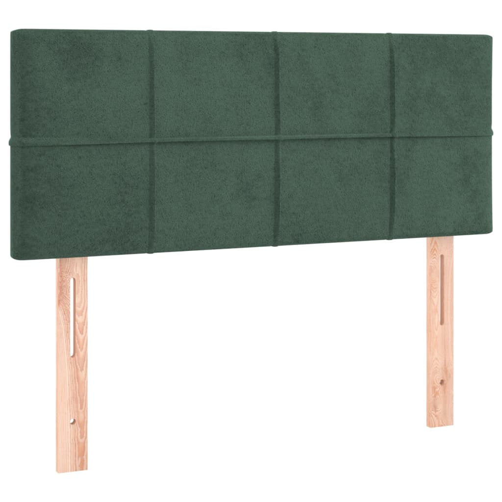 Cama com molas/colchão 90x190 cm veludo verde-escuro