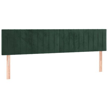 Cama com molas/colchão 200x200 cm veludo verde-escuro