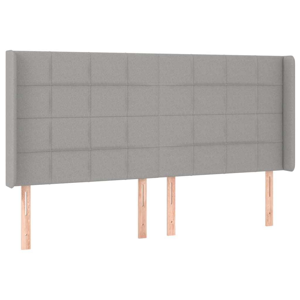 Cama box spring c/ colchão e LED 160x200 cm tecido cinza-claro