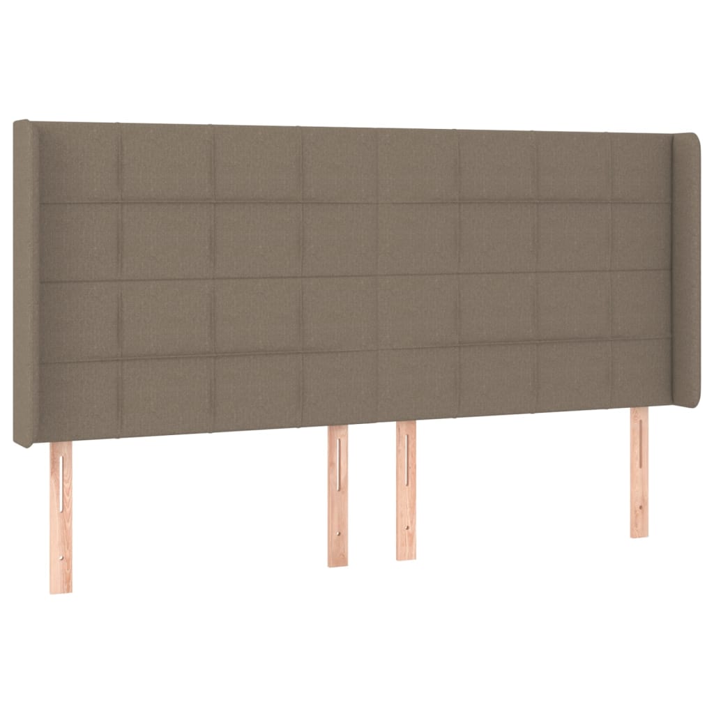 Cama box spring colchão/LED 160x200 cm tecido cinza-acastanhado