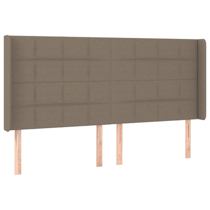 Cama box spring colchão/LED 160x200 cm tecido cinza-acastanhado