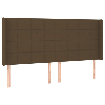 Cama box spring c/ colchão/LED 180x200cm tecido castanho-escuro