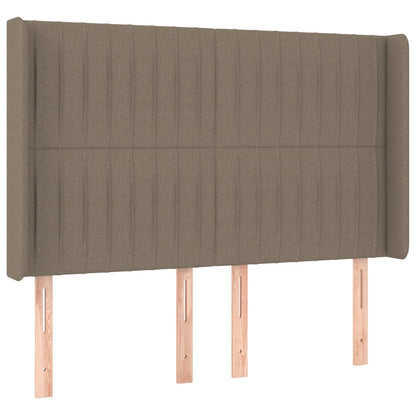 Cama box spring colchão/LED 140x190cm tecido cinza-acastanhado