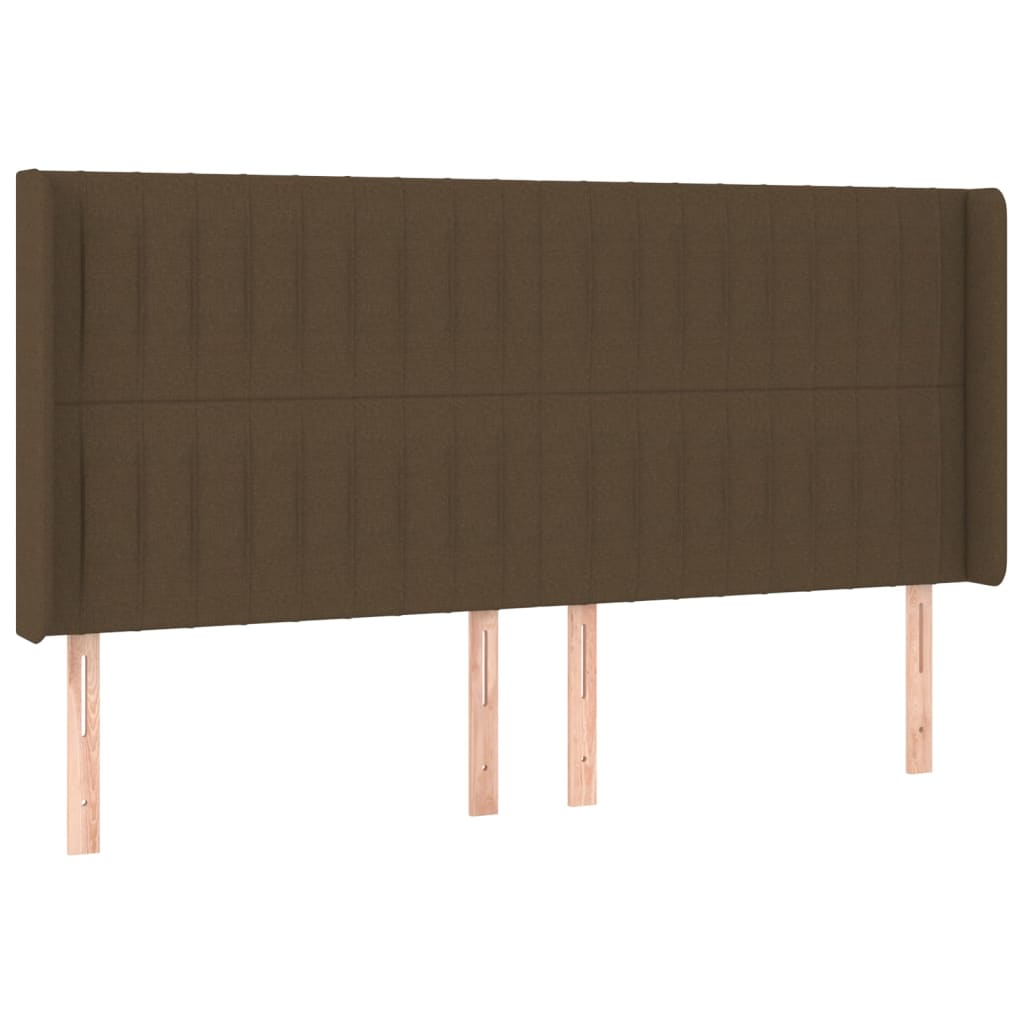 Cama box spring c/ colchão/LED 160x200cm tecido castanho-escuro