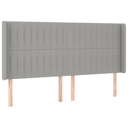 Cama box spring c/ colchão e LED 180x200 cm tecido cinza-claro