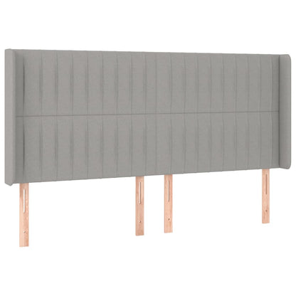 Cama box spring c/ colchão e LED 200x200 cm tecido cinza-claro