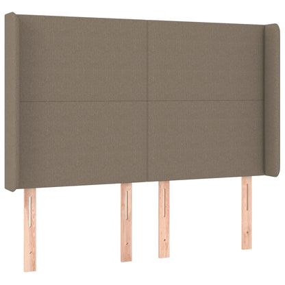 Cama box spring colchão/LED 140x190cm tecido cinza-acastanhado