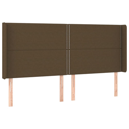 Cama box spring c/ colchão/LED 180x200cm tecido castanho-escuro