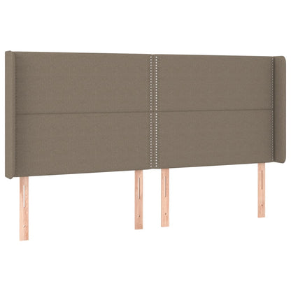 Cama box spring colchão/LED 200x200cm tecido cinza-acastanhado