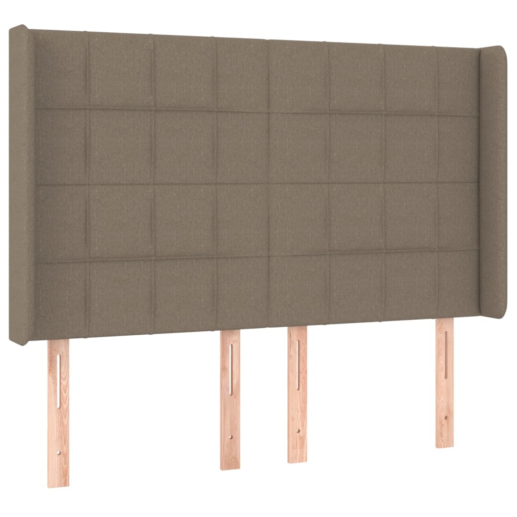 Cama box spring colchão/LED 140x190cm tecido cinza-acastanhado