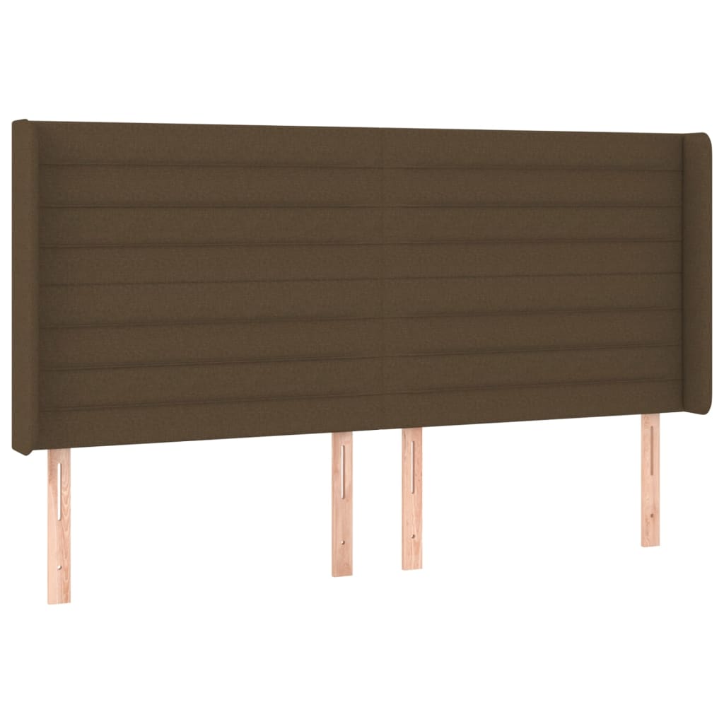 Cama box spring c/ colchão/LED 200x200cm tecido castanho-escuro