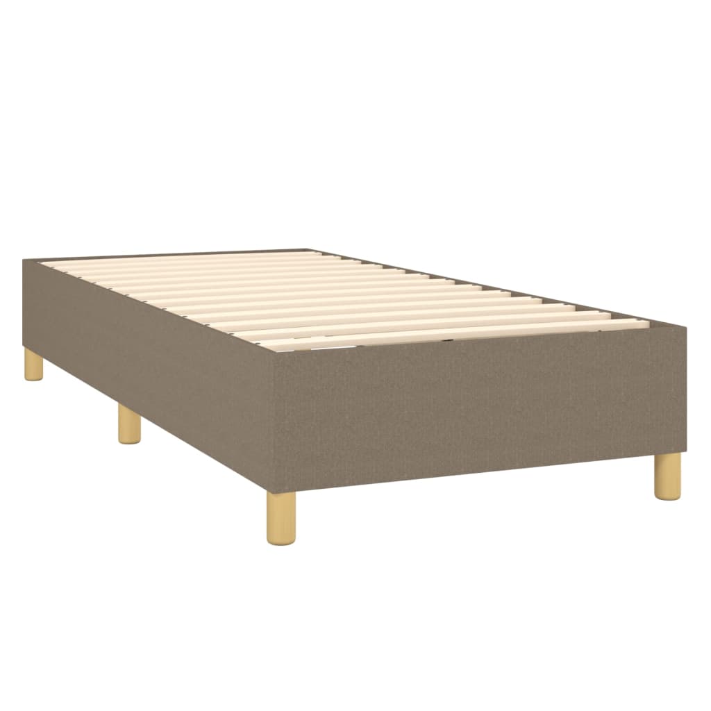 Cama box spring colchão/LED 100x200cm tecido cinza-acastanhado