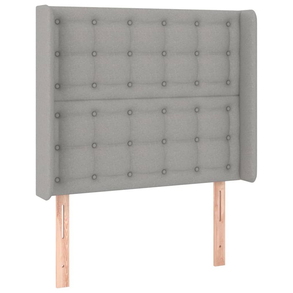 Cama box spring c/ colchão e LED 100x200 cm tecido cinza-claro