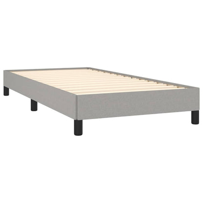 Cama box spring c/ colchão e LED 80x200 cm tecido cinza-claro