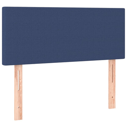 Cama box spring c/ colchão e LED 90x190 cm tecido azul