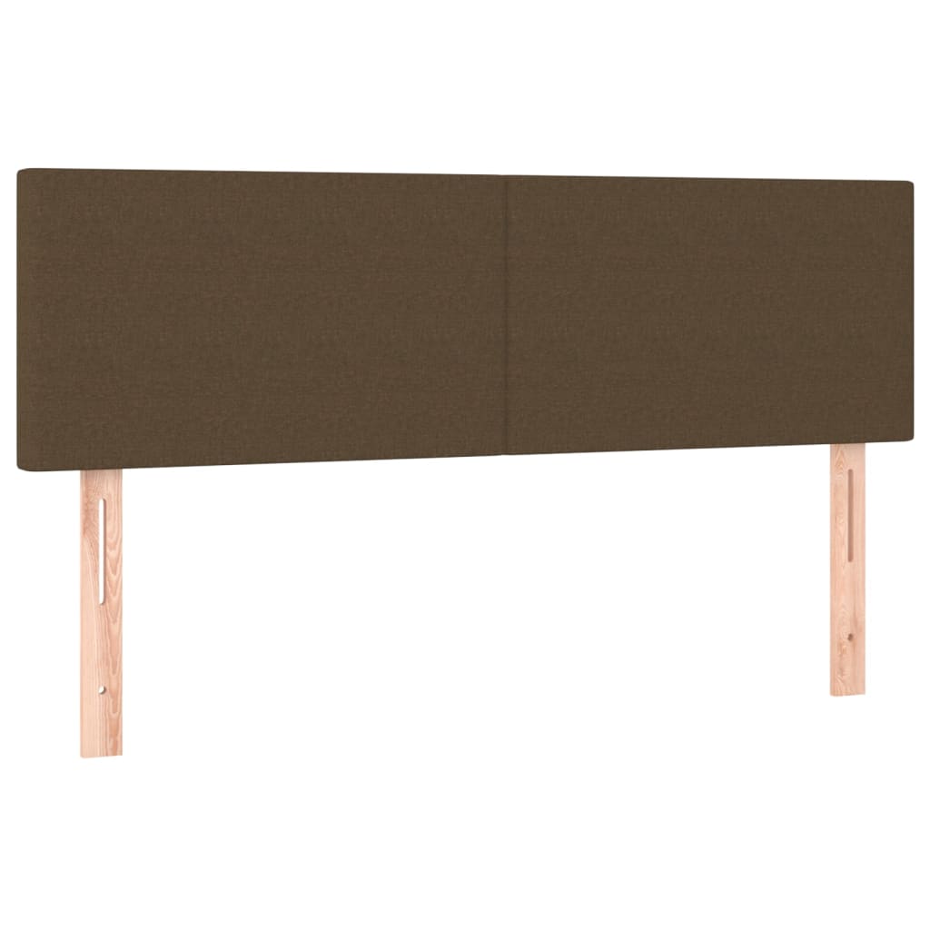 Cama box spring c/ colchão/LED 140x190cm tecido castanho-escuro