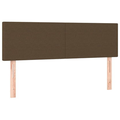 Cama box spring c/ colchão/LED 140x190cm tecido castanho-escuro