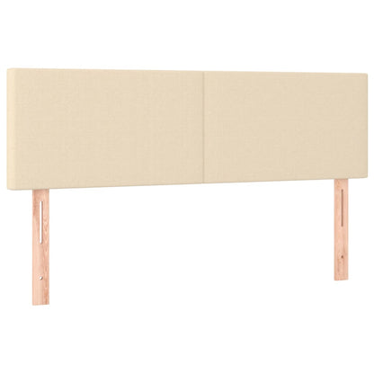 Cama box spring c/ colchão e LED 140x200 cm tecido cor creme