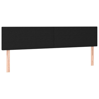 Cama box spring c/ colchão e LED 180x200 cm tecido preto