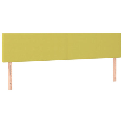 Cama box spring c/ colchão e LED 200x200 cm tecido verde