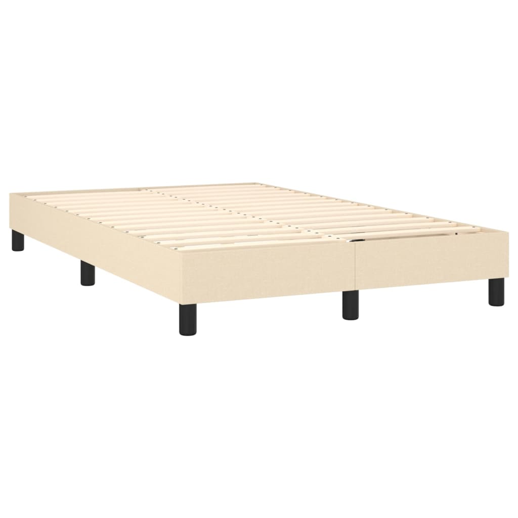 Cama box spring c/ colchão e LED 120x200 cm tecido cor creme