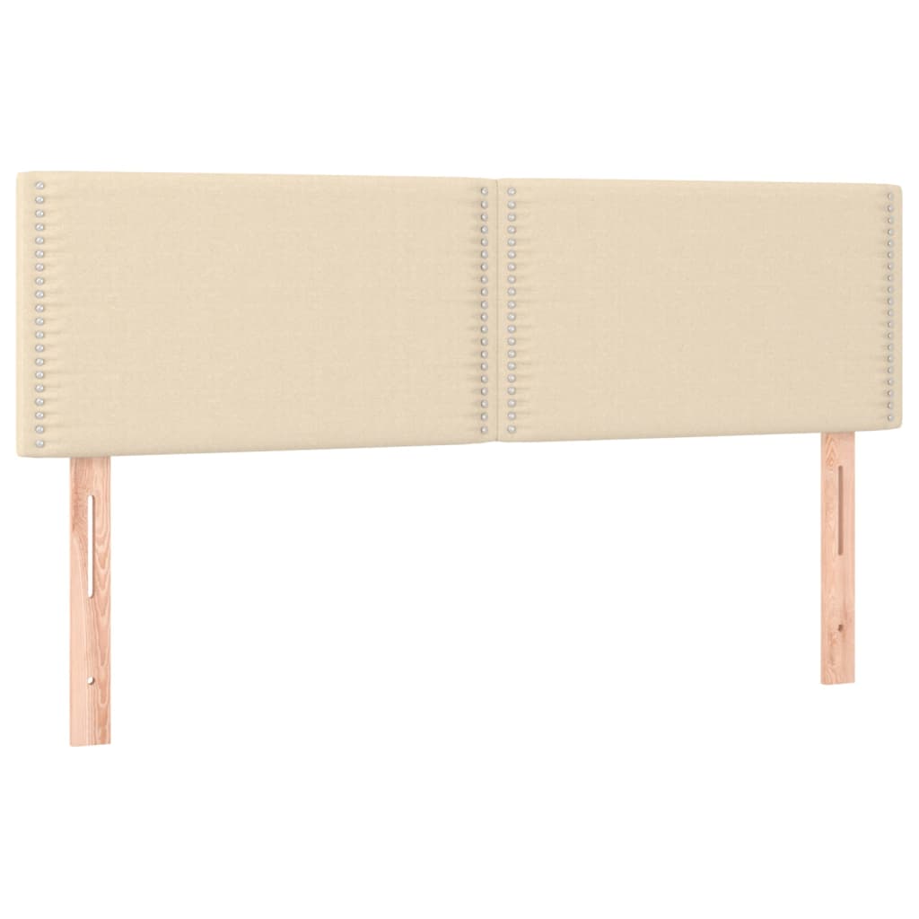 Cama box spring c/ colchão e LED 140x190 cm tecido cor creme